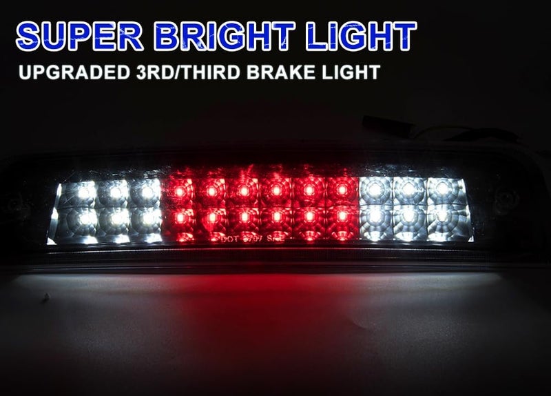 PIT66 LED 3rd Brake Light, Compatible with 09-17 Dodge Ram 1500/10-17 Dodge Ram 2500 3500 Third Brake Stop Lamp Light Clear Lens Black Housing 55372082AC - Image 4